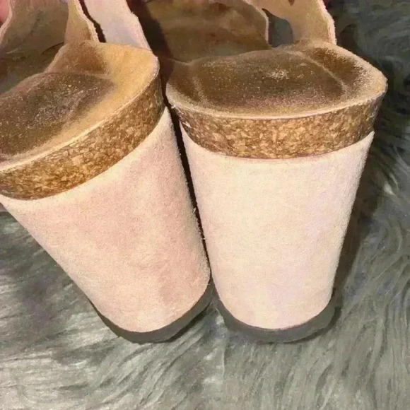 Chocolat Blu Bev Platform Wedge Sandal Light Nude Pink Size 9 Wide 9W - Picture 6 of 10